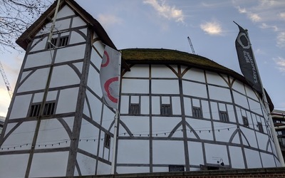 The outside of The Globe Theatre.