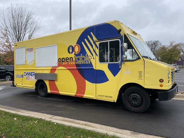 The Open Table mobile food truck is used to transport the food to various locations in Rochester.